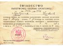 Świadectwo Państwowej Odznaki Sportowej nr 1152/1938 wystawione dla Gałganka Ludwika.