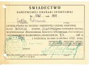 Świadectwo Państwowej Odznaki Sportowej nr 1126/1939 Jodko Edmunda- uprawnienia klasy III st. pierwszego- Warszawa 3 VII 1939.