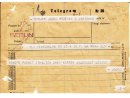 Telegram wysłany ze Starobielska via Berlin od Edmunda Jodko do Mariana Jodko ul. Brzeska 2 Warszawa/ otrz. 5 IV 1940 g. 16/. 