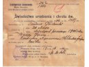 Świadectwo urodzenia i chrztu wydane na zasadzie ksiąg metrycznych nr 2487 dot. Tadeusza Głuchowskiego, ur. 20 V 1901 roku- Archidiecezja Warszawska.