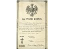 Dokument uprawniający ppor I-go Baonu Legii Rycerskiej Józefa Kowalczykado noszenia znaku nr 3090 jako należący do składu Korpusu