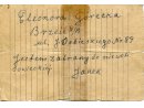 Wiadomość Jana Góreckiego dla Eleonory Góreckiej o wzięciu do niewoli sowieckiej przekazana przez kolejarza.