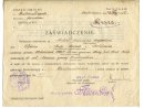 Zaświadczenie wydane Michałowi Franciszkowi Sagańskiemu w Urzędzie Gminnym Dzierzkowice 10 XII 1925r. o zgłoszeniu się i wpisaniu się do spisu poborowych pod nr 117. 