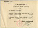 Świadectwo przyynania dn. 30 XI 1932 r. Państwowej Odznaki Sportowej nr 115 Michałowi Sagańskiemu