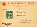 Pismo- Odpowiedź Polskiego Czerwonego Krzyża z 15 XII 1941 skierowane do pani Rychlickiej Zofii w Przemyślu, ul. Langiewicza 9.