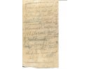 Kartka papieru z częściowo przekreślonymi odręcznymi zapisami w jęz. polskim.