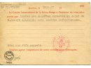 Pismo- informacja Międzynarodowego Czerwonego Krzyża z 2 VI 1941 roku nr DPR 349/MIL. POL dla pani Ireny Kołodziej.