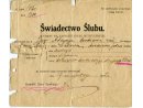 Świadectwo ślubu wydane z ksiąg metrykalnych dla Józefa Adamczyka.