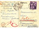 Karta pocztowa wysłana 16 XII 1940r. przez Wandę Winiarską z Kielc do ZSRR, Dagestańska obłast- do Bolesława Markowskiego. 